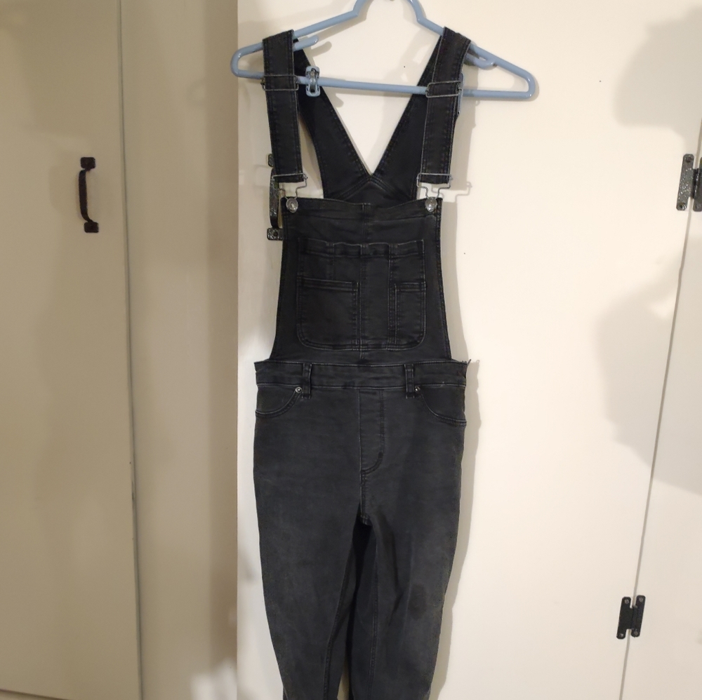Free People Black Overalls